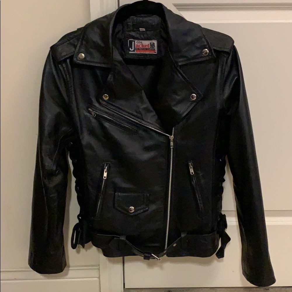 Black Leather Moto Jacket